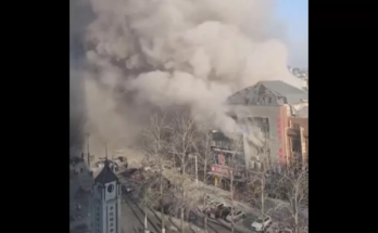 Fire breaks out after explosion in building near Beijing