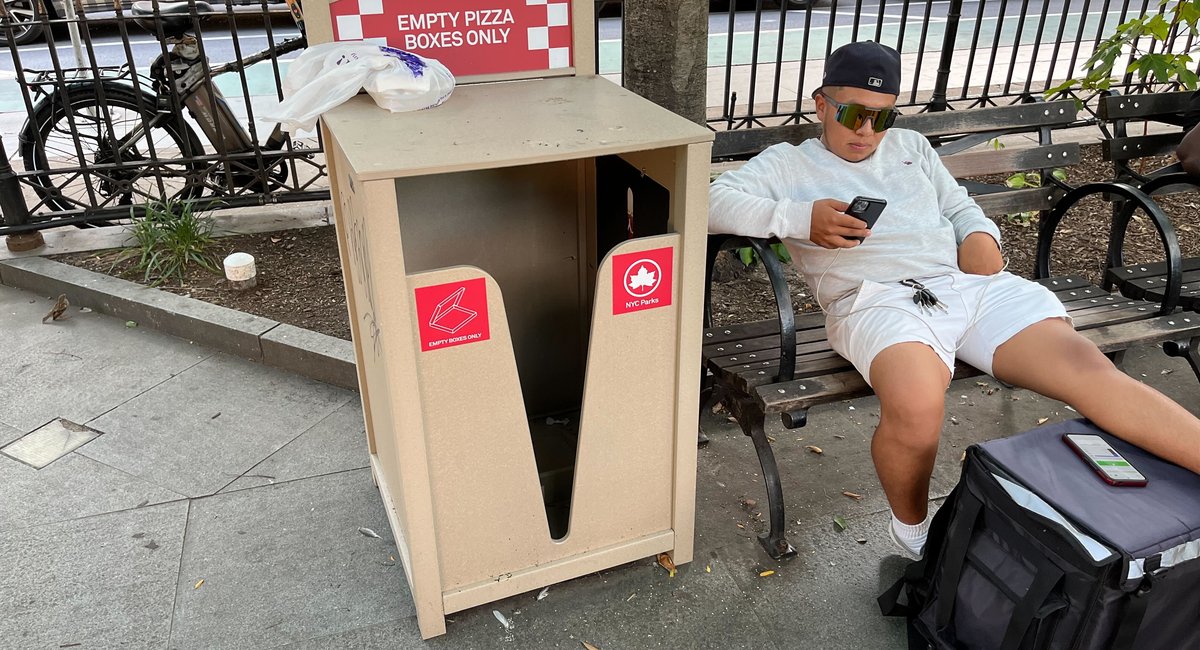 NYC installs ‘pizza box-only’ bins at some parks to reduce trash overflow and rats